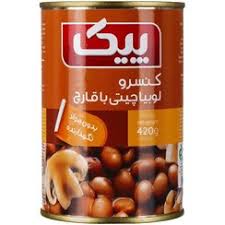 قیمت ویژه کنسرو لوبیا چیتی 420 گرمی با قارچ + خرید عمده